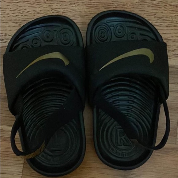 Nike | Shoes | Toddler Nike Gold Check Slides | Poshmark